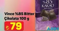 VİNCE %85 BİTTER ÇİKOLATA 100 G fiyat ve kampanya bilgisi